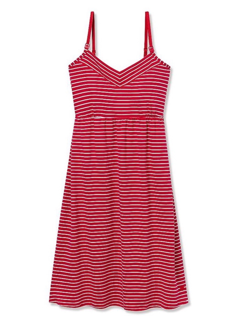 Petite Plume Red & White Striped Maternity Nightgown Size Small